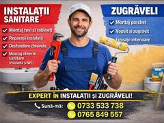 Instalator sanitar, grupuri sanitare,zugraveli,montat parchet si rigips